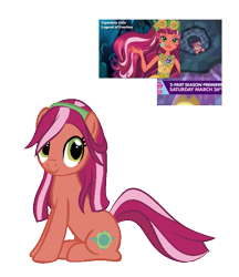 Size: 637x738 | Tagged: safe, artist:berrypunchrules, character:applejack, character:gloriosa daisy, species:crystal pony, species:earth pony, species:pony, episode:the crystalling, equestria girls:legend of everfree, g4, my little pony: equestria girls, my little pony: friendship is magic, my little pony:equestria girls, equestria girls ponified, female, guess, headband, jossed, mare, ponified, simple background, solo, transparent background, verity lucky