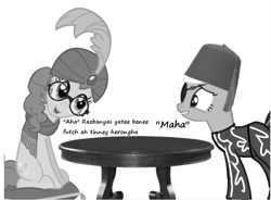 Size: 900x662 | Tagged: safe, artist:kuren247, character:pinkie pie, character:twilight sparkle, black and white, grayscale, the three stooges