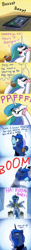 Size: 1200x9600 | Tagged: safe, artist:anticular, character:princess celestia, character:princess luna, species:pony, ask sunshine and moonbeams, bipedal, brush, brushing, cellphone, clothing, crossover, dialogue, disney, drink, kuzco, levitation, magic, open mouth, phone, reference, shirt, spit take, suitcase, sunglasses, telekinesis, the emperor's new groove, vacation
