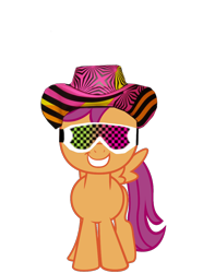 Size: 1000x1266 | Tagged: safe, artist:kuren247, character:scootaloo, species:pegasus, species:pony, macho man randy savage, simple background, transparent background, tribute, vector, wwe