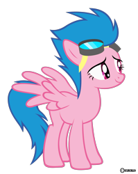 Size: 4000x5028 | Tagged: safe, artist:kuren247, character:firefly, character:spitfire, species:pegasus, species:pony, g1, female, g1 to g4, generation leap, goggles, recolor, solo