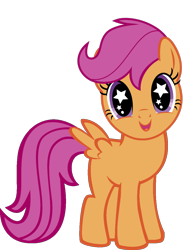 Size: 900x1179 | Tagged: safe, artist:kuren247, character:scootaloo, species:pegasus, species:pony, cute, cutealoo, dawwww, female, open mouth, simple background, solo, starry eyes, transparent background, vector, wingding eyes