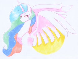 Size: 3122x2360 | Tagged: safe, artist:frozensoulpony, character:princess celestia, female, solo, traditional art