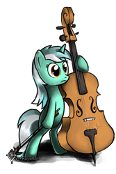 Size: 1501x2250 | Tagged: safe, artist:tetrapony, character:lyra heartstrings, species:pony, bipedal, cello, female, musical instrument, simple background, solo, transparent background