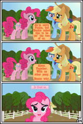 Size: 3254x4837 | Tagged: safe, artist:gutovi, character:applejack, character:pinkie pie, character:rainbow dash, species:pony, comic:why me!?, ship:appledash, ship:applepie, absurd resolution, bedroom eyes, comic, explicit series, female, implied hypnosis, implied mind control, implied princess luna, lesbian, mare, shipping