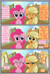 Size: 3254x4837 | Tagged: safe, artist:gutovi, character:applejack, character:pinkie pie, species:pony, comic:why me!?, ship:applepie, absurd resolution, comic, explicit series, female, lesbian, mare, not incest, shipping