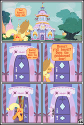 Size: 3254x4837 | Tagged: safe, artist:gutovi, character:applejack, character:rarity, species:pony, comic:why me!?, absurd resolution, carousel boutique, comic, explicit series