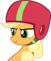 Size: 6308x7419 | Tagged: safe, artist:pink1ejack, character:applejack, episode:the cart before the ponies, g4, my little pony: friendship is magic, absurd resolution, female, helmet, simple background, solo, that was fast, transparent background, vector