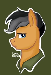 Size: 600x885 | Tagged: safe, artist:limedazzle, character:quibble pants, episode:stranger than fanfiction, bust, clothing, male, portrait, solo, that was fast
