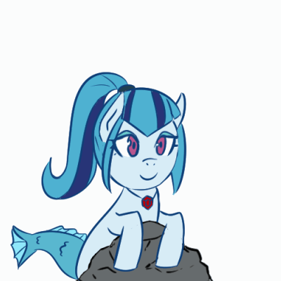 Size: 400x400 | Tagged: safe, artist:tzc, character:sonata dusk, species:siren, my little pony:equestria girls, :3, :o, animated, blinking, cute, eyes closed, female, jewelry, music notes, necklace, open mouth, simple background, singing, sirens doing siren things, smiling, solo, sonatabetes, sour note, tail wag, white background