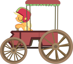 Size: 10343x9157 | Tagged: safe, artist:pink1ejack, character:applejack, species:earth pony, species:pony, episode:the cart before the ponies, g4, my little pony: friendship is magic, absurd resolution, cart, eyes closed, female, helmet, mare, simple background, solo, that was fast, transparent background, vector