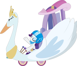 Size: 10392x8846 | Tagged: dead source, safe, artist:pink1ejack, character:rarity, species:pony, episode:the cart before the ponies, g4, my little pony: friendship is magic, absurd resolution, cart, driving, eyes closed, female, helmet, inkscape, mare, raised hoof, simple background, solo, swan, swanlestia cart, that was fast, transparent background, vector
