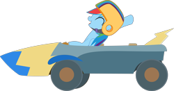 Size: 7211x3776 | Tagged: safe, artist:pink1ejack, character:rainbow dash, species:pegasus, species:pony, episode:the cart before the ponies, g4, my little pony: friendship is magic, absurd resolution, cart, eyes closed, female, helmet, mare, simple background, solo, swan, that was fast, transparent background, vector