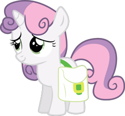 Size: 3227x3000 | Tagged: safe, artist:limedazzle, character:sweetie belle, episode:the cart before the ponies, g4, my little pony: friendship is magic, bag, cute, diasweetes, female, simple background, smiling, solo, transparent background, vector