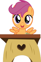 Size: 1951x3000 | Tagged: safe, artist:limedazzle, character:scootaloo, species:pegasus, species:pony, cute, cutealoo, female, inkscape, open mouth, simple background, solo, transparent background, vector