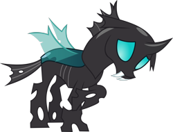 Size: 4000x3042 | Tagged: safe, artist:limedazzle, character:thorax, species:changeling, episode:the times they are a changeling, g4, my little pony: friendship is magic, absurd resolution, inkscape, male, raised hoof, simple background, solo, transparent background, unhappy, vector