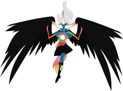 Size: 4336x3203 | Tagged: safe, artist:orin331, character:rainbow dash, my little pony:equestria girls, absurd resolution, clothing, dark magic, evil, female, flash puppet, floating, glowing eyes, midnight sparkle, midnight-ified, orb, simple background, sleeveless, solo, sombra eyes, strapless, transparent background
