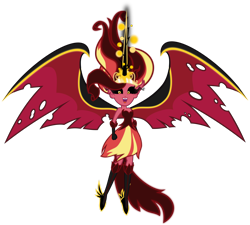 Size: 5558x5009 | Tagged: safe, artist:orin331, character:sunset satan, character:sunset shimmer, g4, my little pony:equestria girls, absurd resolution, clothing, dark magic, demon, evil, female, fiery shimmer, floating, glowing eyes, magic, mane of fire, midnight sparkle, midnight-ified, simple background, sleeveless, solo, sombra eyes, strapless, sunset satan, transparent background