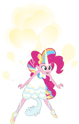 Size: 5615x8787 | Tagged: safe, artist:orin331, character:pinkie pie, equestria girls:friendship games, g4, my little pony: equestria girls, my little pony:equestria girls, absurd resolution, clothing, daydream shimmer, daydream-ified, dress, elf ears, female, flash puppet, open mouth, sleeveless, solo, vector