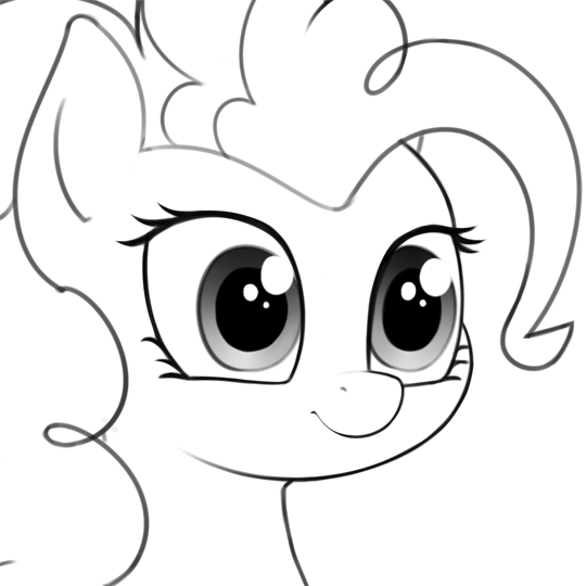 Size: 540x540 | Tagged: safe, artist:zippysqrl, character:pinkie pie, species:earth pony, species:pony, animated, contact lens, creepy, female, gif, grayscale, looking at you, monochrome, shrunken pupils, simple background, solo, stare, white background