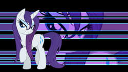 Size: 1920x1080 | Tagged: safe, artist:equestria-prevails, artist:murknl, character:rarity, species:pony, species:unicorn, double, female, lidded eyes, looking at you, mare, raised hoof, sexy, smiling, solo, standing, vector, wallpaper, wet, wet mane, wet mane rarity