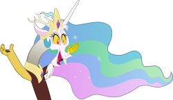Size: 14432x8299 | Tagged: safe, artist:pink1ejack, character:discord, episode:dungeons & discords, absurd resolution, discord's celestia face, male, mask, open mouth, simple background, solo, transparent background, vector