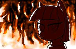 Size: 1545x1000 | Tagged: safe, artist:ladyanidraws, character:maud pie, backlighting, fire