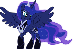 Size: 6352x4304 | Tagged: safe, artist:orin331, character:princess luna, absurd resolution, armor, cute, female, flash puppet, hoof boots, raised hoof, smiling, solo