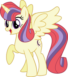 Size: 2786x3168 | Tagged: safe, artist:orin331, character:moondancer, species:alicorn, species:pony, dancerverse, alicornified, alternate universe, female, flash puppet, happy, looking at you, moondancercorn, open mouth, race swap, raised hoof, simple background, solo, transparent background