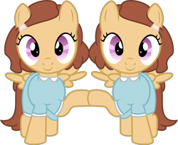 Size: 8496x6918 | Tagged: safe, artist:pink1ejack, episode:where the apple lies, g4, my little pony: friendship is magic, absurd resolution, clothing, creepy, creepy smile, cute, simple background, sisters, smiling, the grady girls, the shining, transparent background, twins, vector