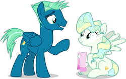 Size: 4000x2515 | Tagged: safe, artist:limedazzle, character:sky stinger, character:vapor trail, episode:top bolt, g4, my little pony: friendship is magic, absurd resolution, cloth, hoof hold, raised hoof, simple background, sitting, smiling, towel, transparent background, vector