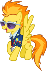 Size: 2694x4000 | Tagged: safe, artist:limedazzle, character:spitfire, episode:top bolt, g4, my little pony: friendship is magic, absurd resolution, clothing, drill sergeant, female, floating, open mouth, raised hoof, simple background, solo, sunglasses, transparent background, uniform, vector, whistle, whistle necklace