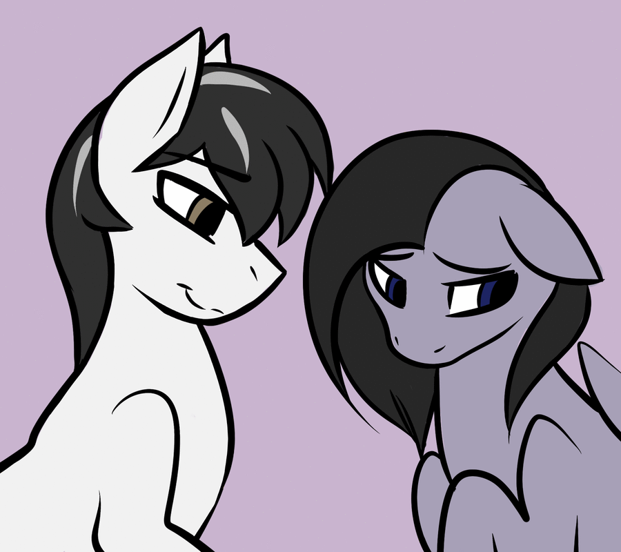 Size: 900x800 | Tagged: safe, artist:whitepone, oc, oc only, oc:pie, oc:starless night, species:pegasus, species:pony, animated, blushing, cute, floppy ears, gif, heart, hnnng, kissing, male, nightpie, oc x oc, ocbetes, shipping, simple background, straight
