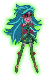Size: 3606x6000 | Tagged: safe, artist:limedazzle, character:gloriosa daisy, equestria girls:legend of everfree, g4, my little pony: equestria girls, my little pony:equestria girls, absurd resolution, clothing, dress, female, gaea everfree, magical geodes, open mouth, simple background, solo, transparent background, vector