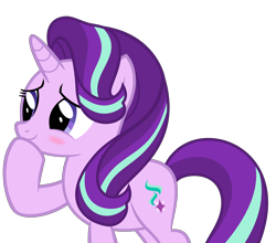 Size: 6422x5664 | Tagged: safe, artist:kuren247, character:starlight glimmer, species:pony, species:unicorn, absurd resolution, blushing, cute, female, glimmerbetes, mare, raised hoof, simple background, smiling, solo, transparent background, vector