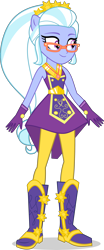 Size: 2490x6000 | Tagged: safe, artist:limedazzle, edit, character:applejack, character:sugarcoat, equestria girls:legend of everfree, g4, my little pony: equestria girls, my little pony:equestria girls, absurd resolution, alternate universe, boots, clothing, crystal guardian, female, glasses, gloves, high heel boots, ponied up, ponytail, simple background, solo, super ponied up, transparent background, vector, vector edit