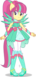 Size: 2852x6000 | Tagged: safe, artist:limedazzle, edit, character:fluttershy, character:sour sweet, equestria girls:friendship games, equestria girls:legend of everfree, g4, my little pony: equestria girls, my little pony:equestria girls, absurd resolution, alternate universe, boots, crystal guardian, crystal wings, female, high heel boots, ponied up, ponytail, simple background, smiling, solo, sparkles, super ponied up, transparent background, vector, vector edit