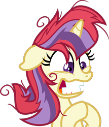 Size: 4000x4642 | Tagged: safe, artist:orin331, edit, character:moondancer, dancerverse, episode:lesson zero, g4, my little pony: friendship is magic, absurd resolution, alternate universe, creepy, female, insanity, messy mane, simple background, smiling, solo, transparent background, twilight snapple, vector, vector edit
