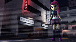 Size: 3612x2032 | Tagged: safe, artist:razethebeast, character:sour sweet, equestria girls:friendship games, g4, my little pony: equestria girls, my little pony:equestria girls, 3d, building, clothing, crystal prep academy, crystal prep academy uniform, crystal prep shadowbolts, female, pleated skirt, ponytail, scenery, school uniform, shoes, skirt, sneakers, solo, source filmmaker