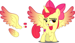 Size: 4000x2300 | Tagged: safe, artist:orin331, character:apple bloom, species:alicorn, species:pony, bloomicorn, colored wings, cutie mark, female, filly, gradient wings, simple background, solo, the cmc's cutie marks, transparent background, vector, xk-class end-of-the-world scenario