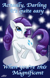 Size: 720x1120 | Tagged: safe, artist:texasuberalles, character:rarity, species:pony, species:unicorn, camera flashes, female, looking at you, raised hoof, solo, spotlight