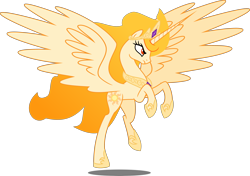 Size: 5000x3513 | Tagged: safe, artist:orin331, character:princess celestia, species:pony, absurd resolution, female, mare, prime celestia, rapidash, rearing, simple background, solo, transparent background, vector