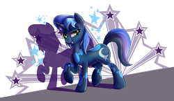 Size: 2837x1653 | Tagged: safe, artist:elmutanto, oc, oc only, oc:april moon, species:pony, species:unicorn, fallout equestria, background removed, fallout, female, mare, moon, moon and star, navy, simple background, solo, stars, transparent background