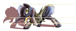 Size: 3228x1332 | Tagged: safe, artist:elmutanto, oc, oc only, oc:rain dancer, species:earth pony, species:pony, fallout equestria, fighting is magic, army, blue, blue mane, bullet, clothing, fallout, fight, fighting stance, green eyes, knee pads, navy, navy coat, simple background, solo, transparent background, uniform, uniform fetish, yellow mane