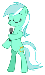 Size: 3401x5580 | Tagged: safe, artist:puetsua, character:lyra heartstrings, species:earth pony, species:pony, absurd resolution, bipedal, female, microphone, race swap, simple background, singing, solo, transparent background, vector