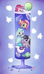 Size: 1200x2000 | Tagged: safe, artist:solar-slash, character:dj pon-3, character:fluttershy, character:lyra heartstrings, character:octavia melody, character:pinkie pie, character:tank, character:vinyl scratch, species:sea pony, blob, blobfish, drink, fish, flutterfish, monster pony, octaviapus, octopony, octopus, original species, seaponified, seapony lyra, shark, sharkified, species swap, vinyl shark