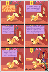 Size: 3254x4837 | Tagged: safe, artist:gutovi, character:applejack, character:twilight sparkle, character:twilight sparkle (alicorn), species:alicorn, species:pony, comic:why me!?, absurd resolution, comic, dirty talk, explicit series, freckles, golden oaks library, i am an adult, i need an adult, implied twijack, the ass was fat