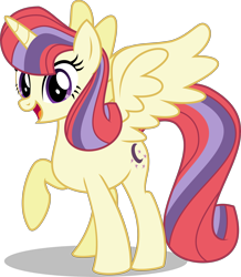 Size: 2786x3191 | Tagged: safe, artist:orin331, character:moondancer, species:alicorn, species:pony, alicornified, female, looking at you, moondancercorn, open mouth, race swap, raised hoof, simple background, smiling, solo, spread wings, transparent background, wings