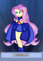 Size: 2480x3508 | Tagged: safe, artist:jucamovi1992, character:fluttershy, my little pony:equestria girls, alternate universe, clothing, costume, crossover, dc comics, dc universe, female, miss martian, smiling, solo
