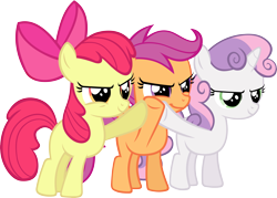Size: 4893x3510 | Tagged: safe, artist:ironm17, character:apple bloom, character:scootaloo, character:sweetie belle, species:pegasus, species:pony, episode:flight to the finish, g4, my little pony: friendship is magic, absurd resolution, cutie mark crusaders, evil grin, grin, simple background, smiling, transparent background, vector